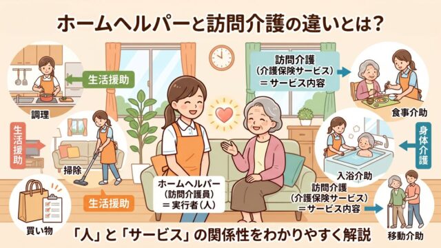 ホームヘルパーと訪問介護の違い