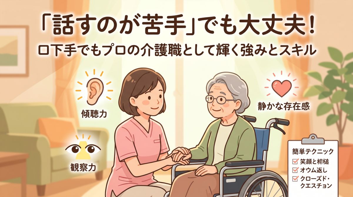 介護職でコミュニケーションが苦手な方へ。無理せず続けられるコツと心の持ち方