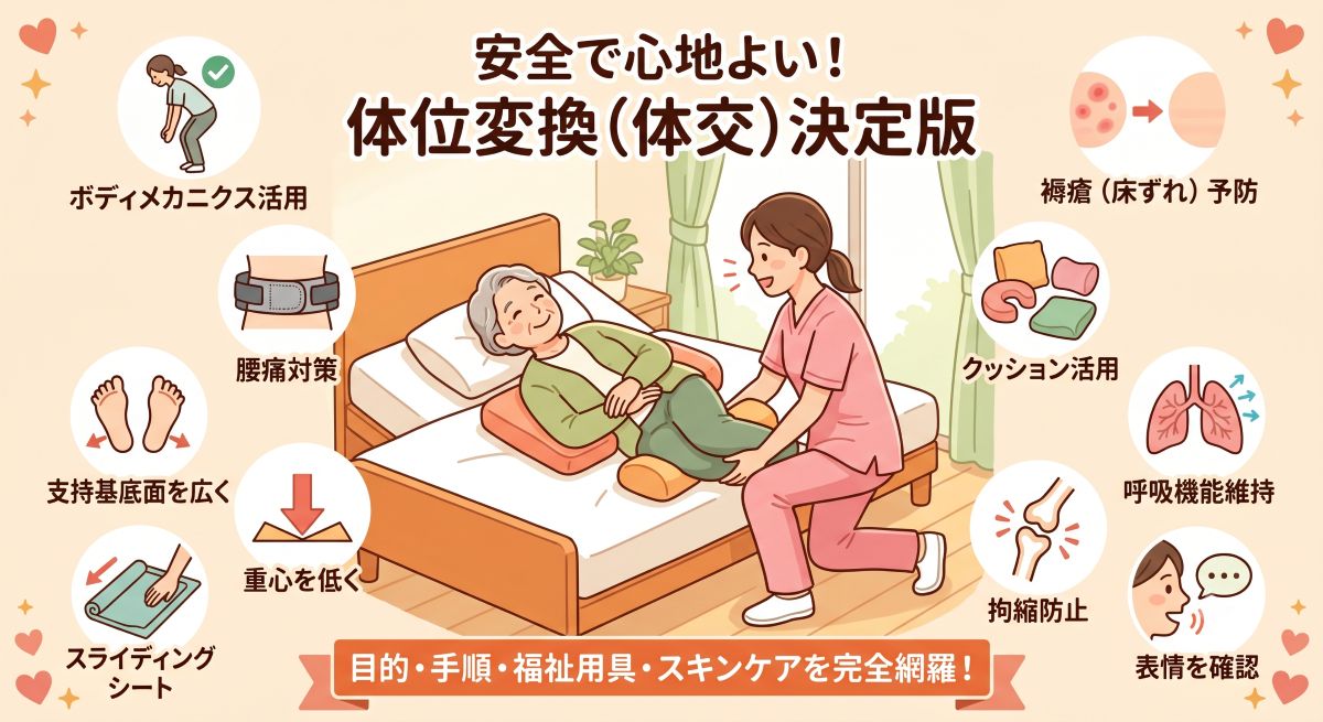 介護の負担を減らす体位変換のコツと褥瘡予防